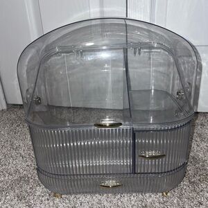 Transparent Jewelry Organizer with Gold Handles